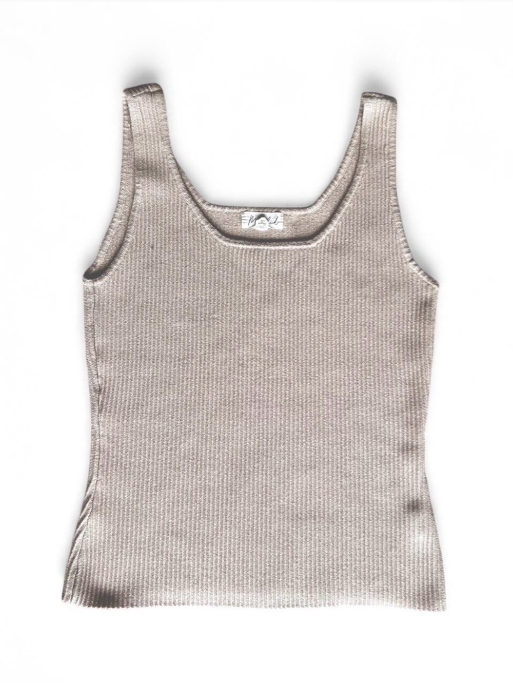 Marled Small Tan Tank Top | Like New | Ribbed Scoop Neck